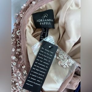 Adriana Papell Rose Gold Sequin Gown - Size 2